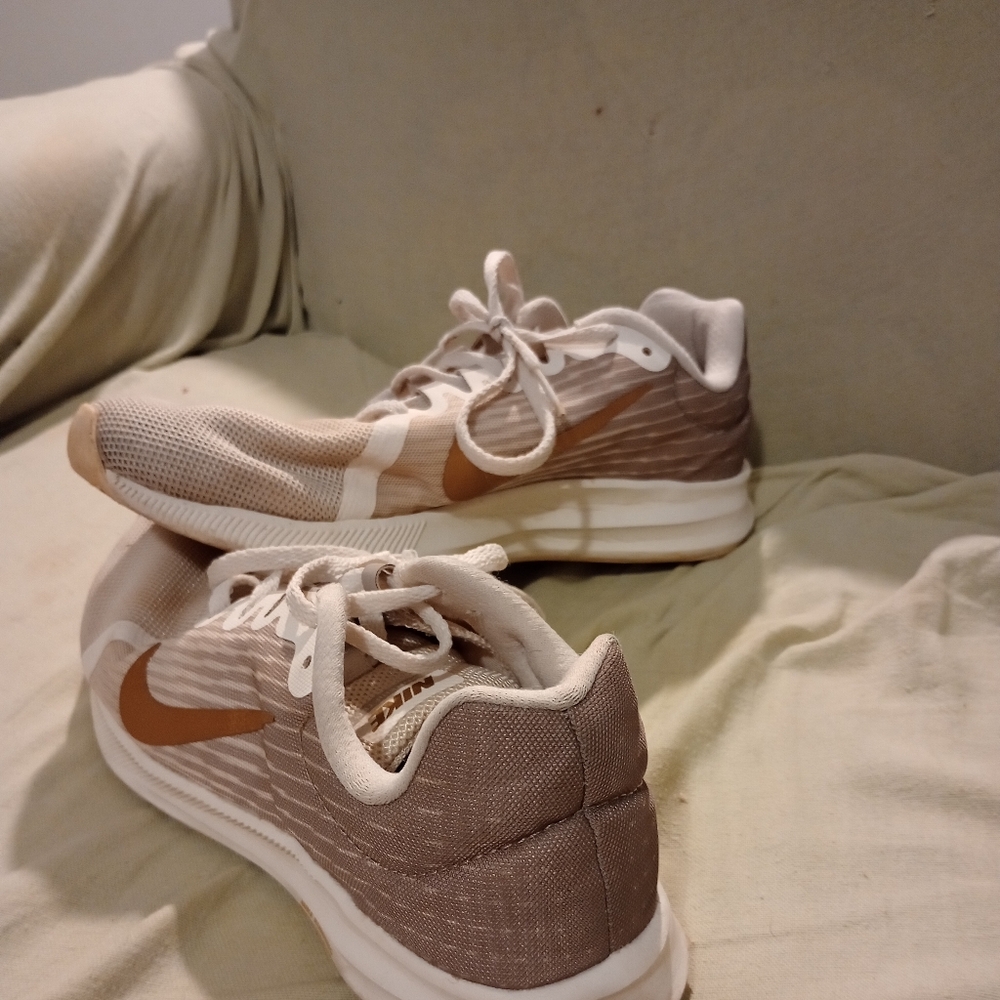 Cream and Gold Size 8 Nikes